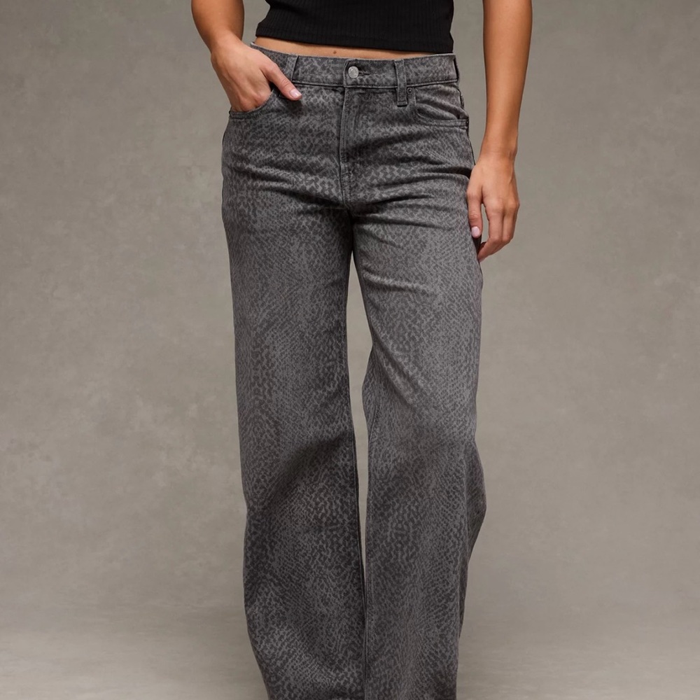 American Eagle Snake Print High-Wasted Stovepipe Jeans